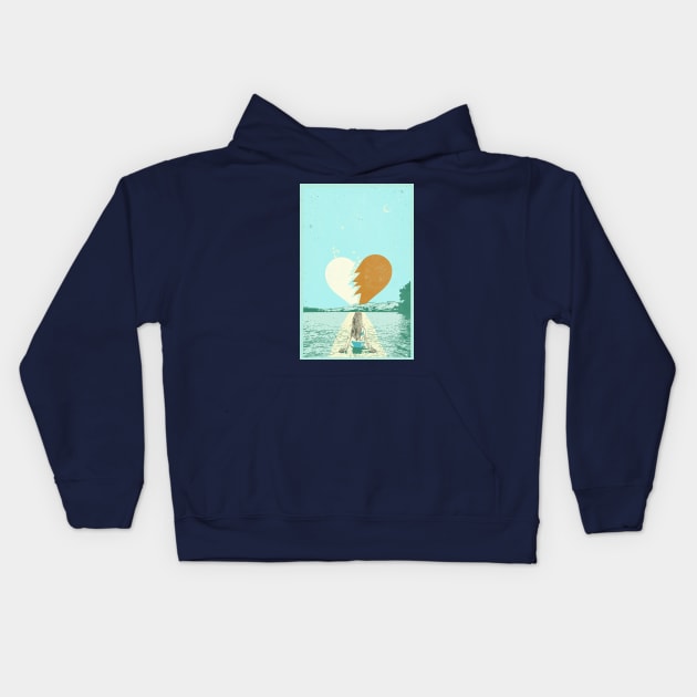 SUNSET LAKE Kids Hoodie by Showdeer